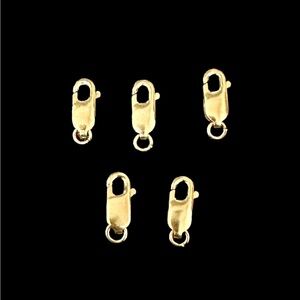 18K Yellow Gold Lobster Clasp with Open Jump Ring 16mm X 6mm